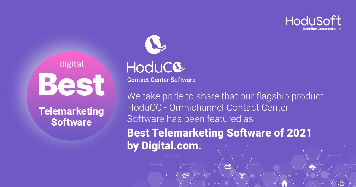HoduCC Best Telemarketing Software Award 2021